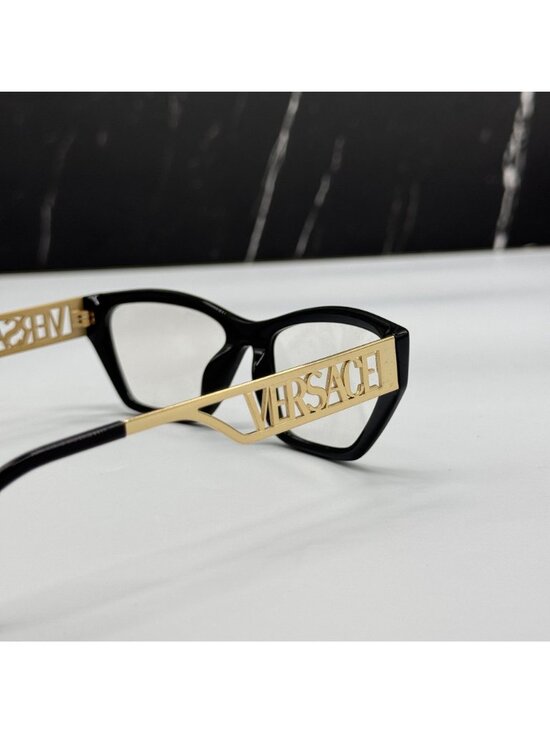 Versace VE3327U GB1 Black Gold Cat Eye Women Eyeglasses Authentic NEW main image 5